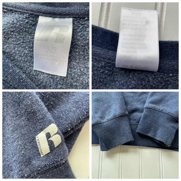 Russell Akron Zips University of Akron UA Sweatshirt Blue Size Large Junior Vtg - Picture 4 of 5